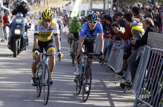 Primoz Roglic and Geraint Thomas on stage 5 of the 2016 Volta ao Algarve