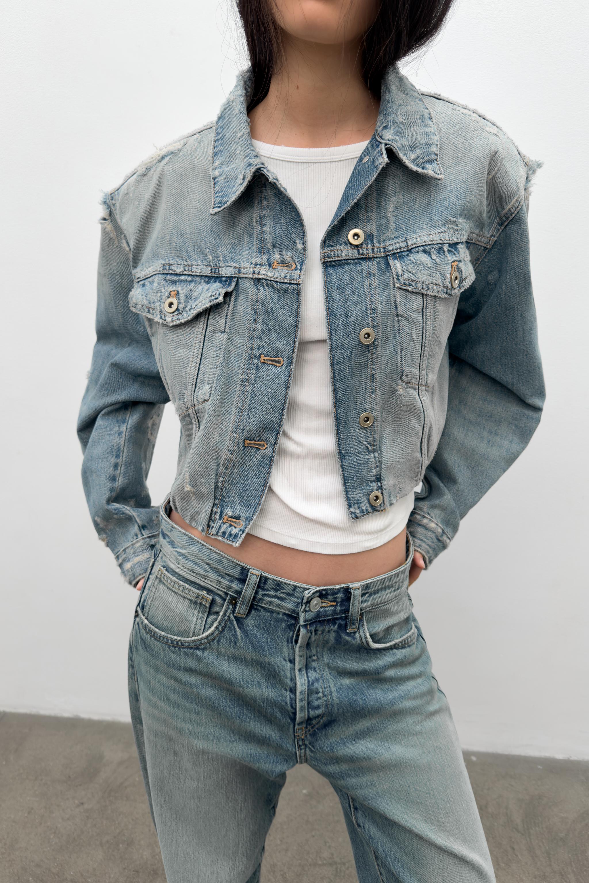 Trf Ripped Denim Jacket