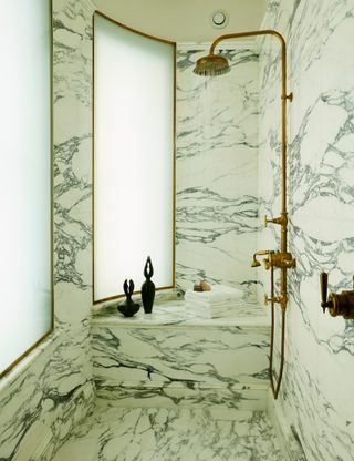 a marble wet room
