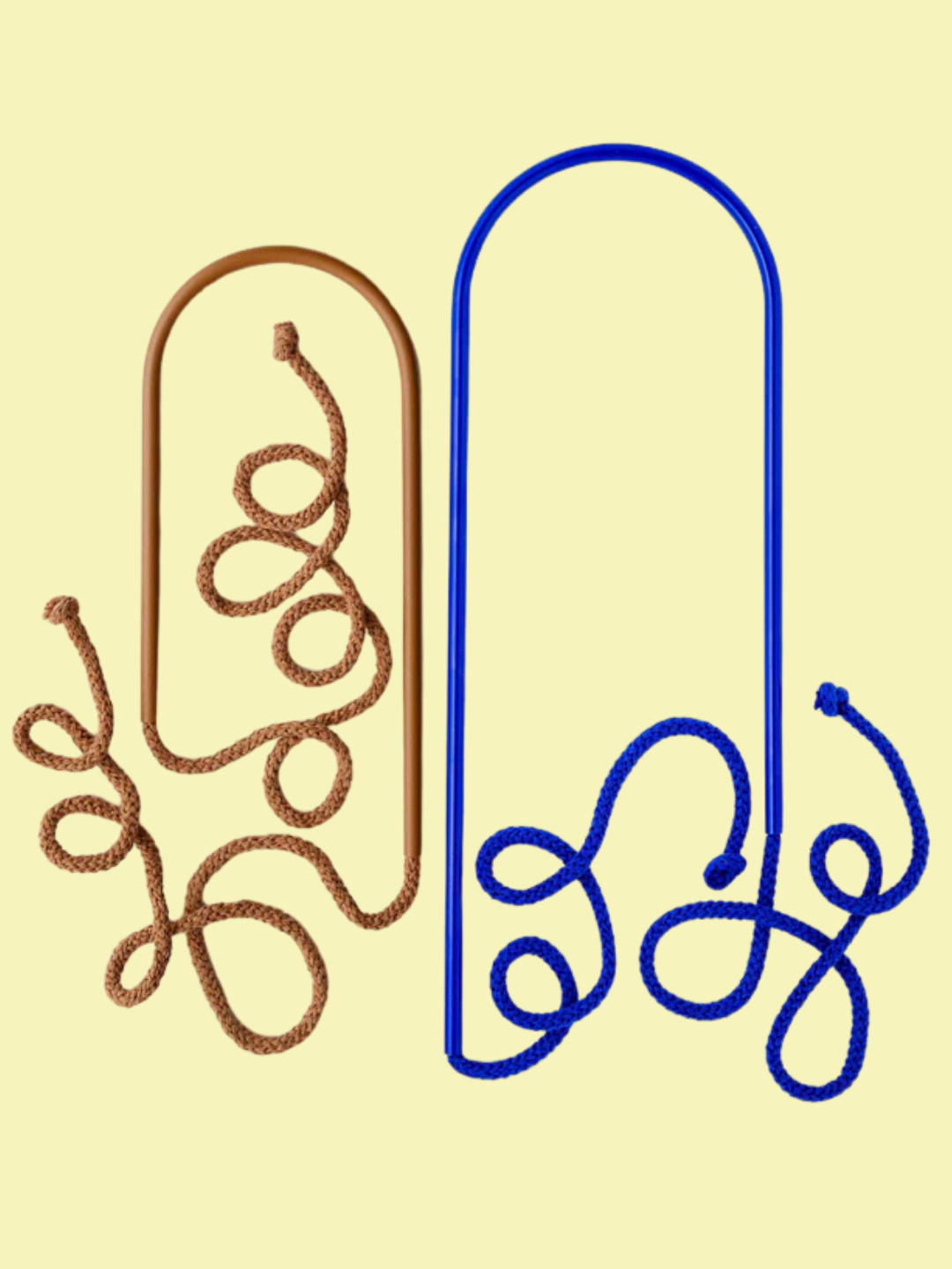 A set of blue and brown plant straws