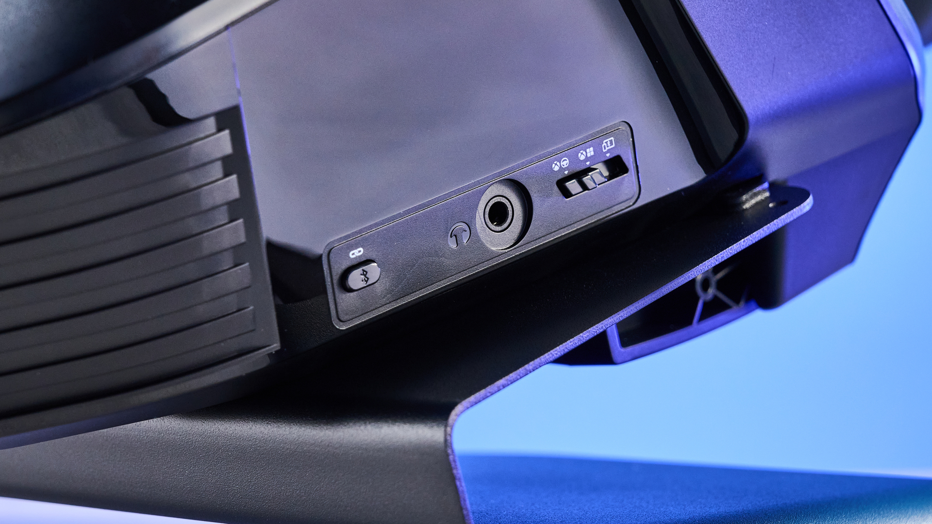 A black Turtle Beach Racer Wireless racing wheel