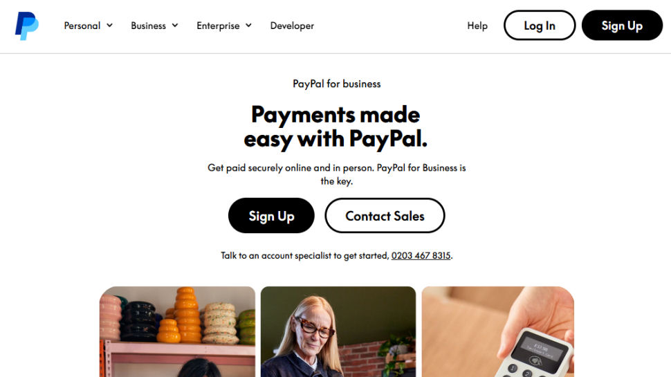 PayPal website screenshot (May 2025)