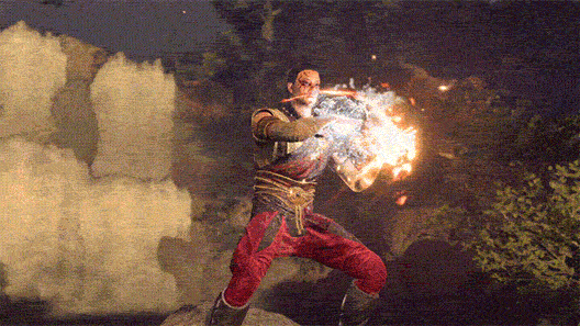 A Way of the Elements Monk from Baldur's Gate 3 weaves some spells.
