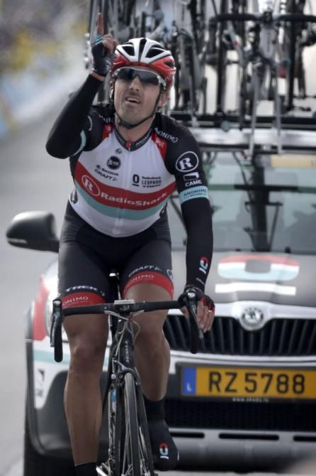 Fabian Cancellara (RadioShack Leopard) wins the Tour of Flanders for the second time in his career.