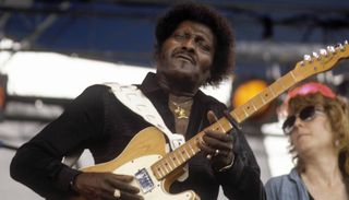 Albert Collins performs onstage at the New Orleans Jazz & Heritage Festival in New Orleans, Louisiana on April 23, 1988