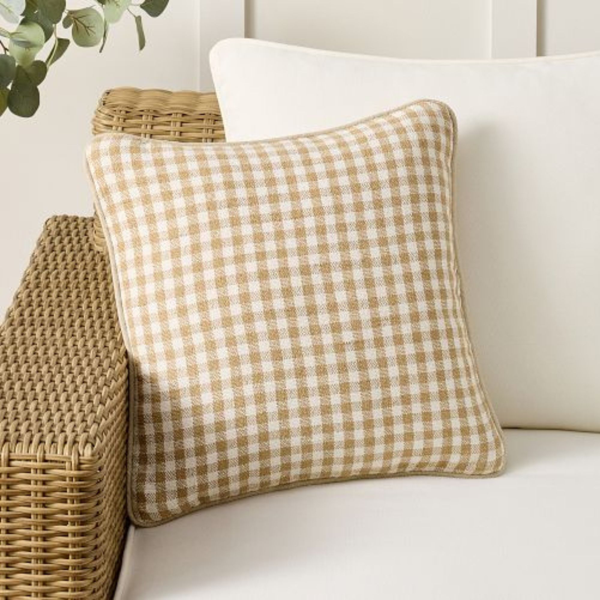 Pottery Barn, Blaine Check Outdoor Pillow