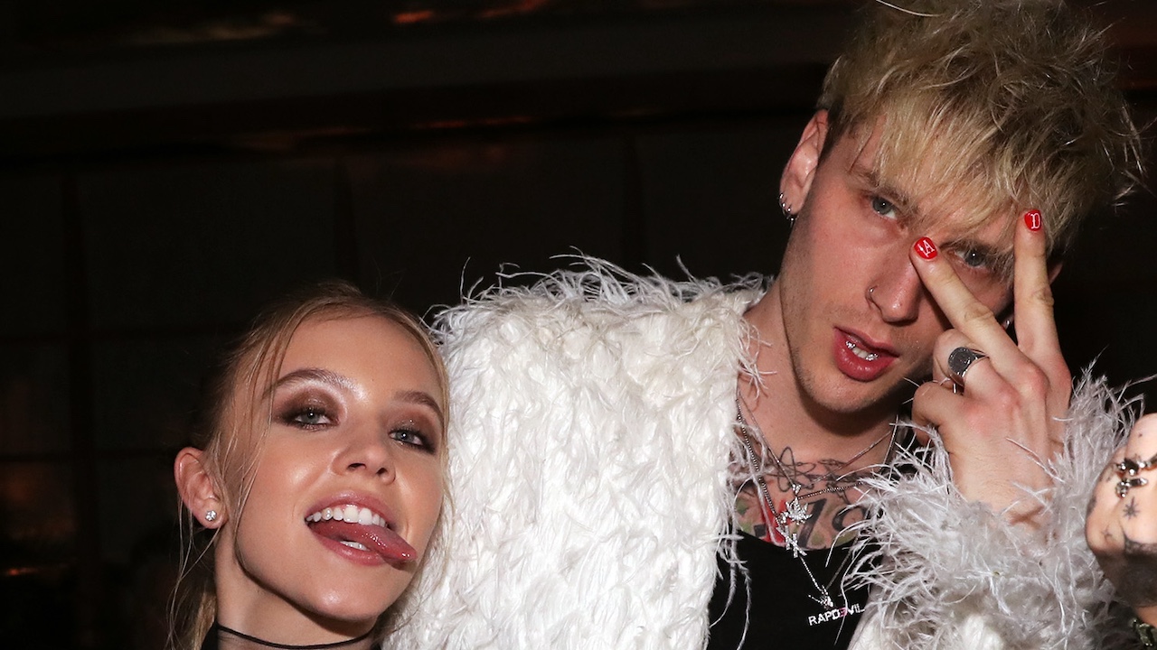 MGK and Sweeney in 2020 making a fun pose 