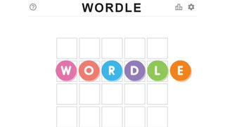 The Wordle app logo on the Wordle web game board