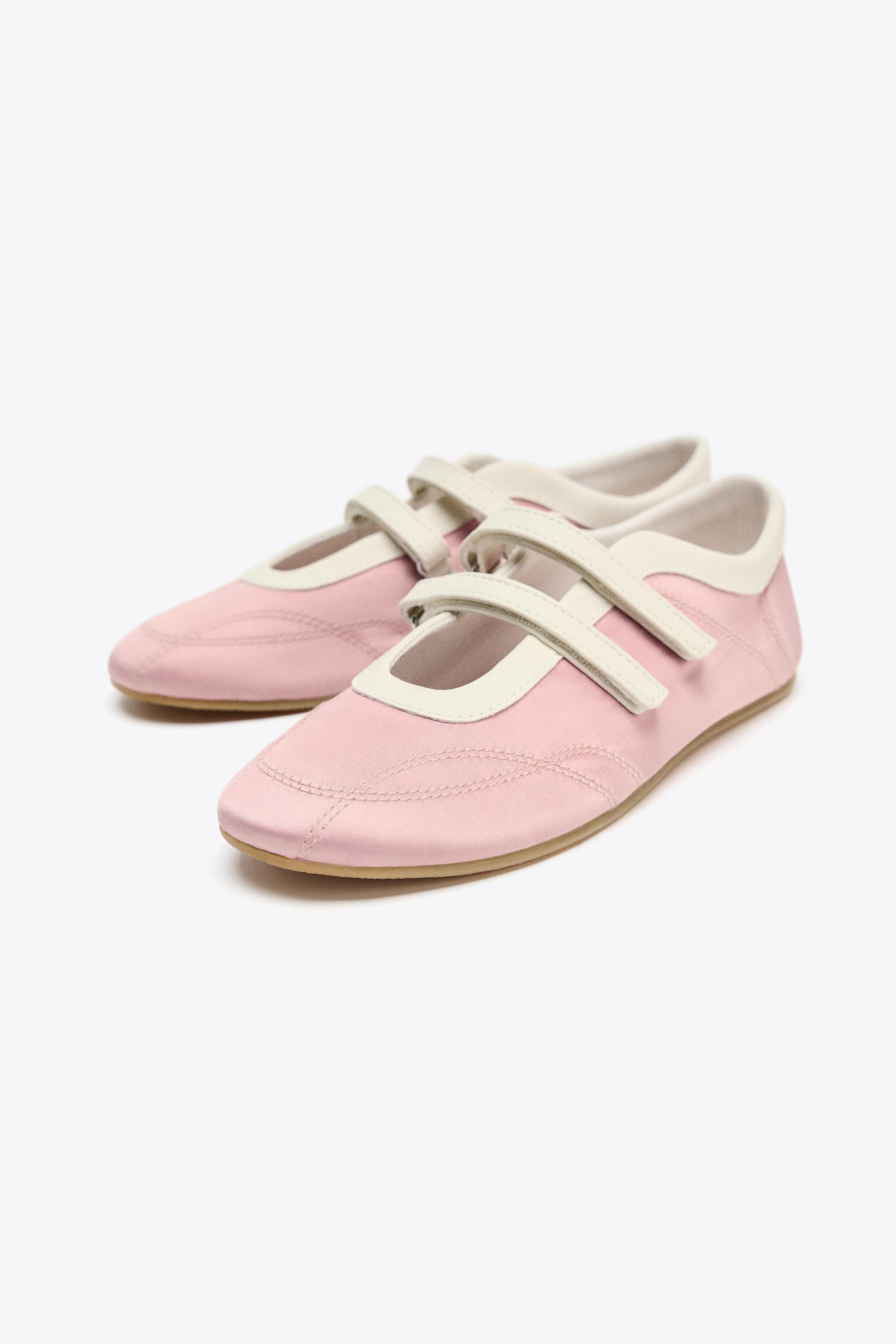 Satin Effect Stitched Ballet Flats