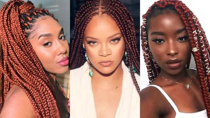 12 Fierce Red Box Braids Styles to Try In 2023