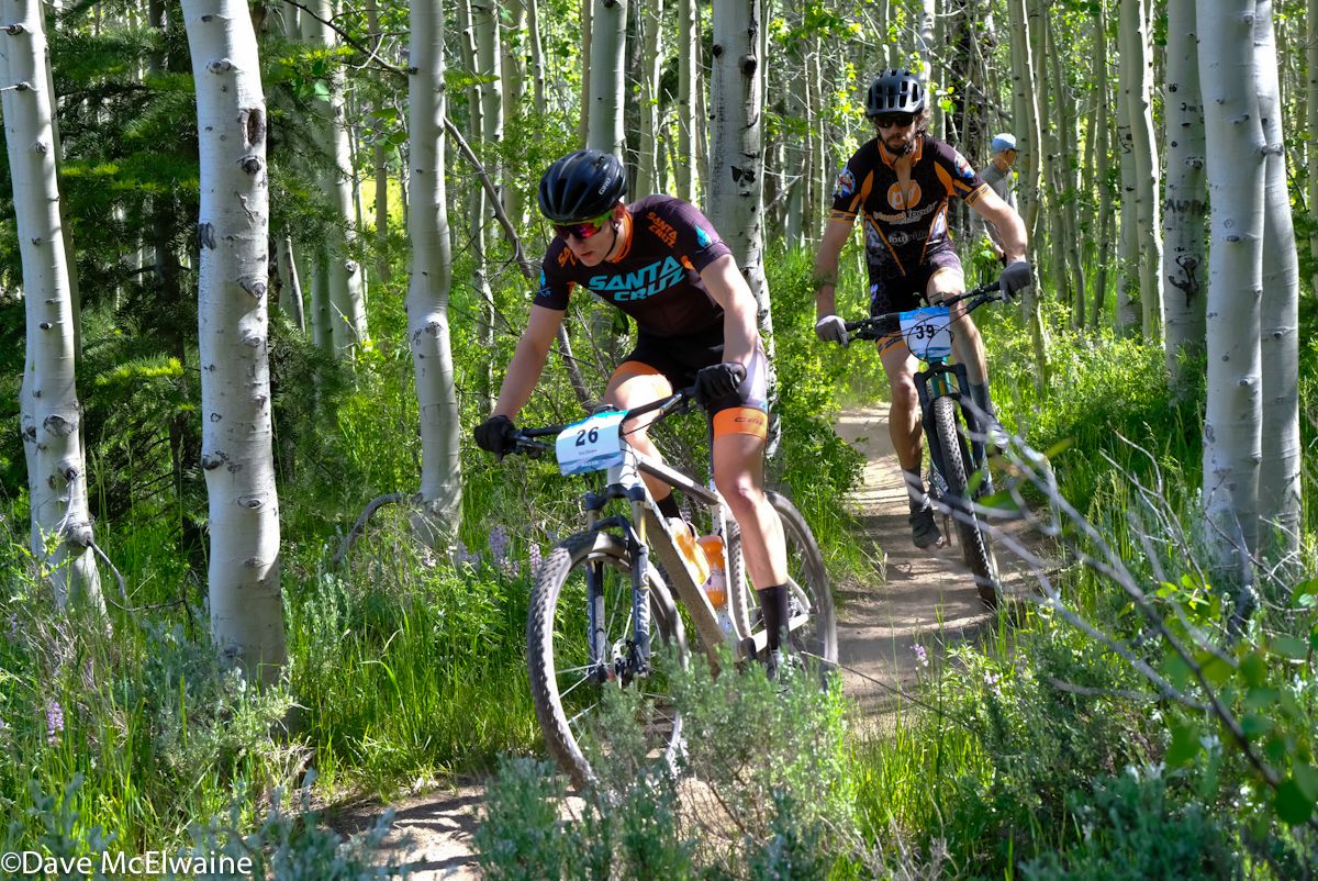 Ian Stow (Giro-Santa Cruz) makes his way through one of the many aspen groves