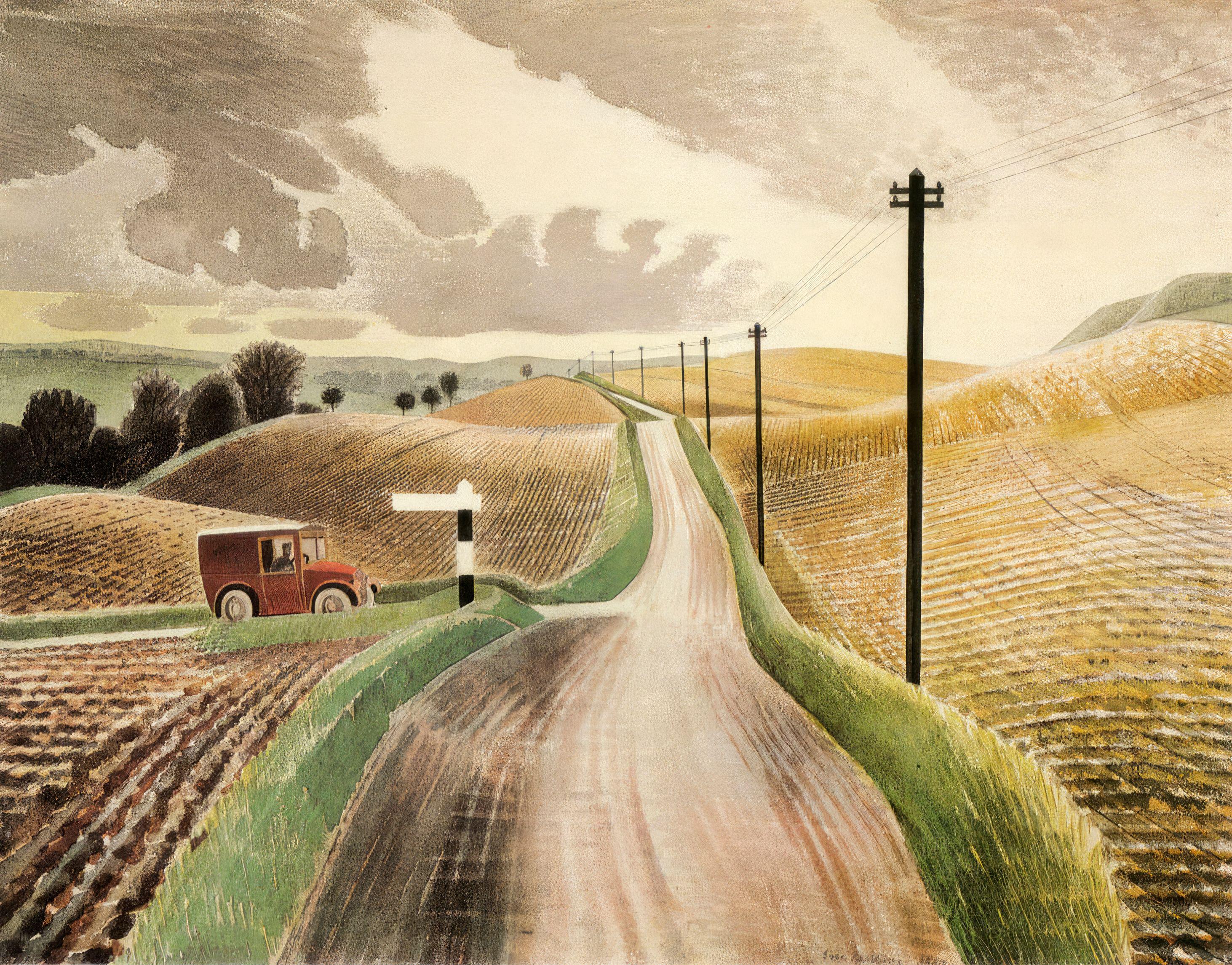 'Wiltshire Landscape', by Eric Ravilious.