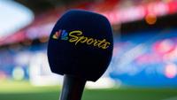 NBC Sports microphone at English Premier League game