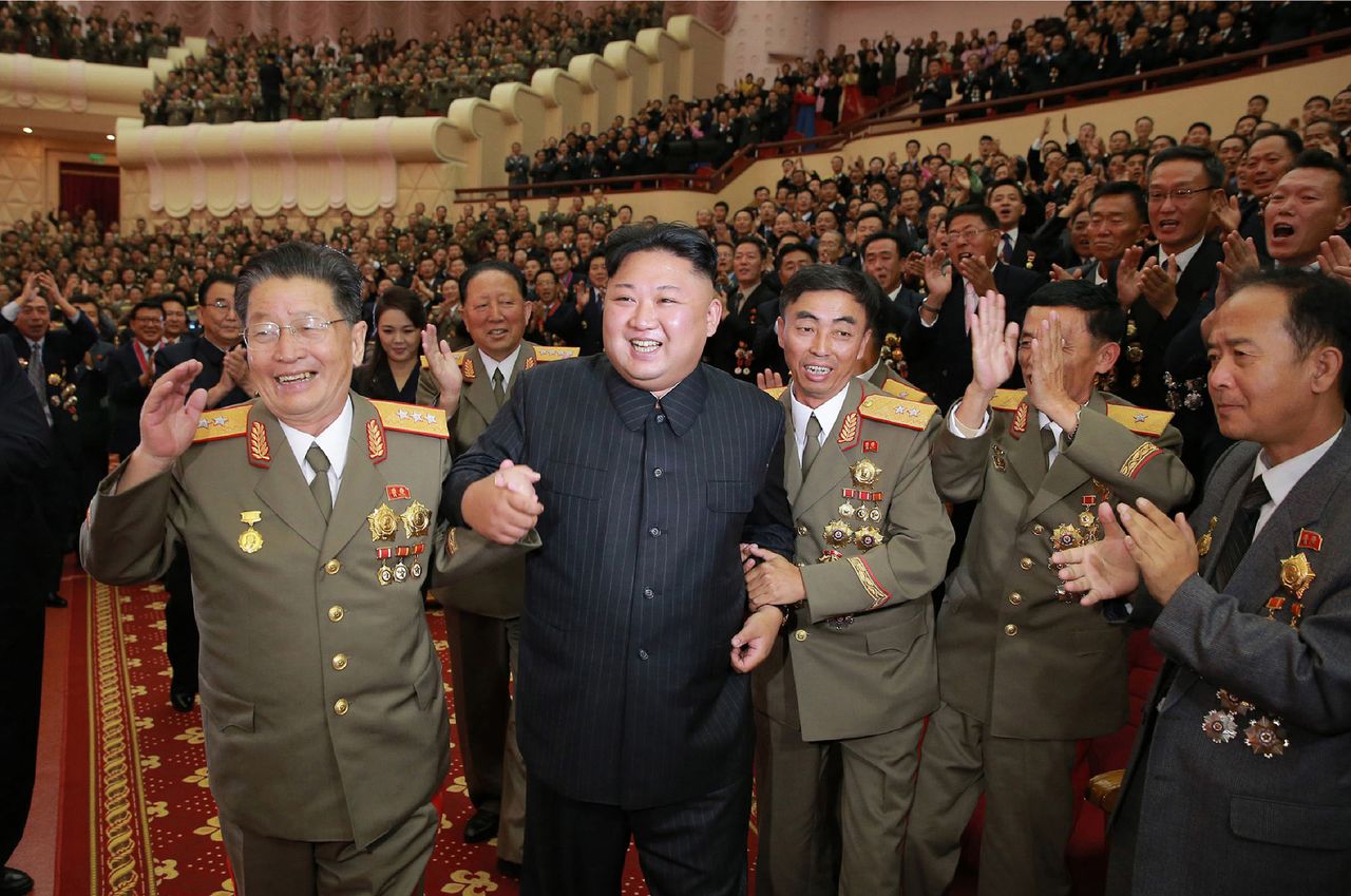 Kim Jong Un at an art performance