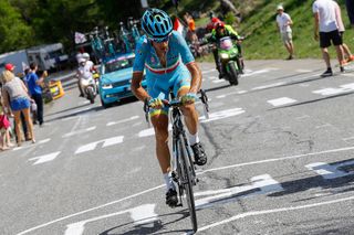 Vincenzo Nibali (Astana Pro Team) rides alone ot the finish of stage 19 of the 2016 Giro d'Italia