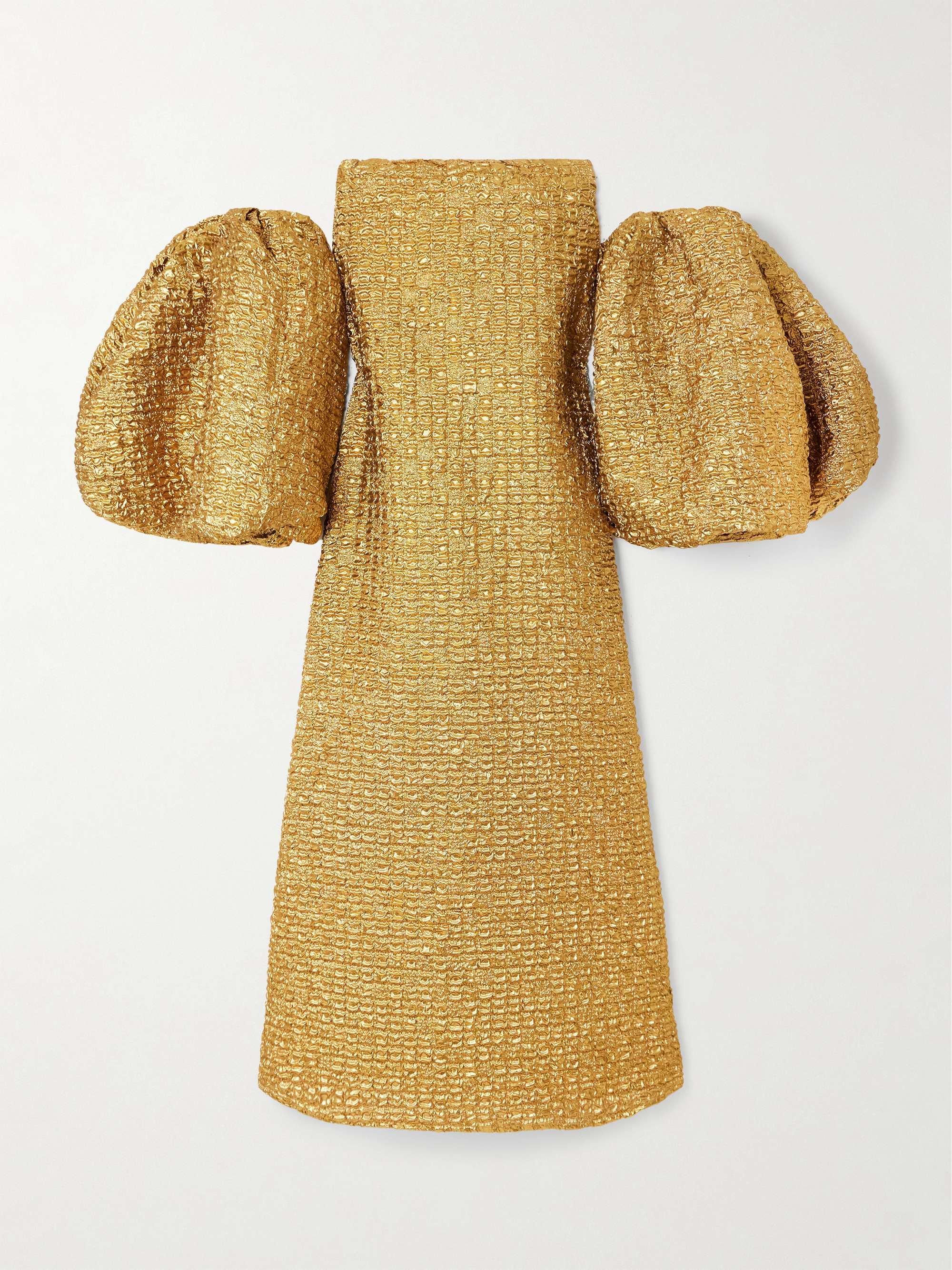 Off-The-Shoulder Metallic-Cloqué Gown