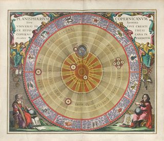 The Copernican Planisphere, illustrated in 1661 by Andreas Cellarius, illustrates Nicolaus Copernicus' model of the solar system, which flew in the face of established (and religious) views of the universe.
