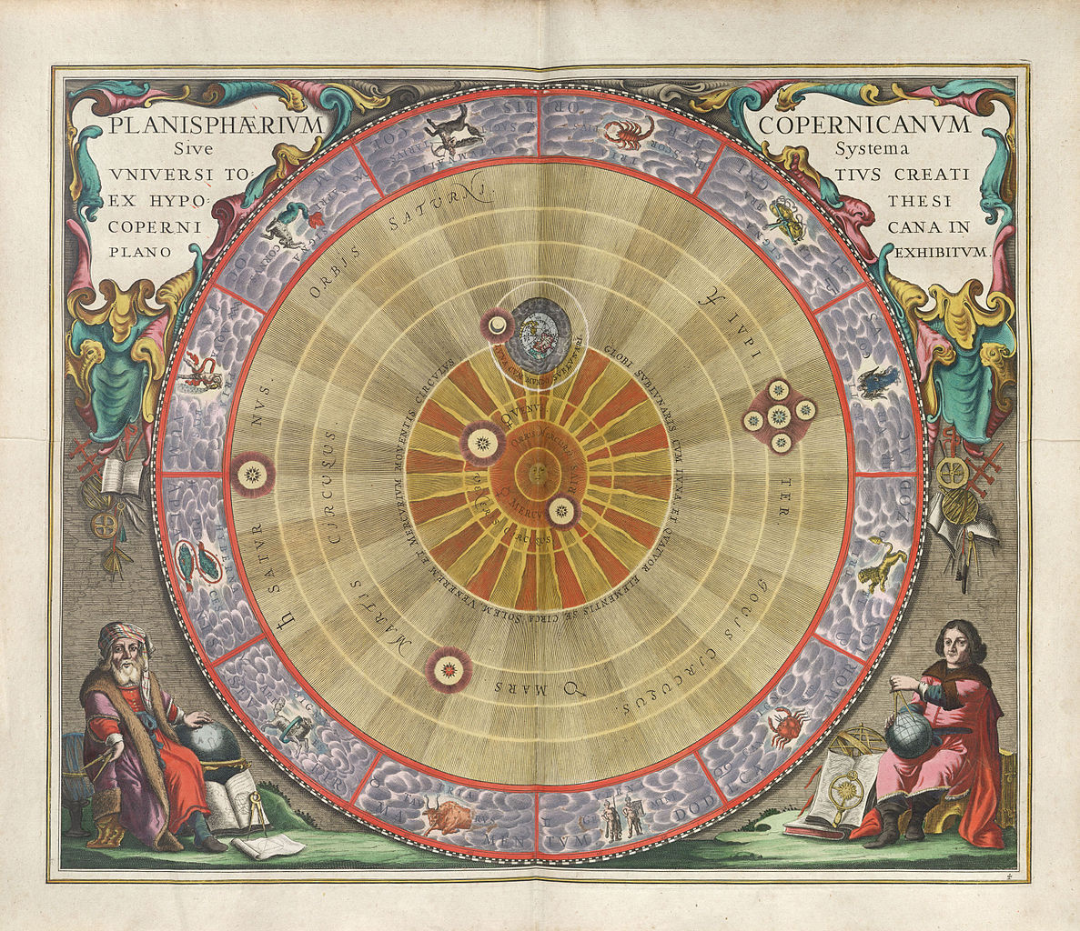 The Copernican Planisphere, illustrated in 1661 by Andreas Cellarius, illustrates Nicolaus Copernicus' model of the solar system, which flew in the face of established (and religious) views of the universe.