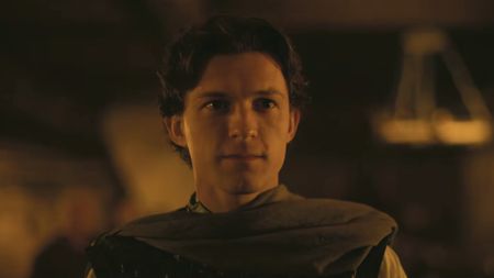 Telemachus (Tom Holland) looks ahead in The Odyssey.