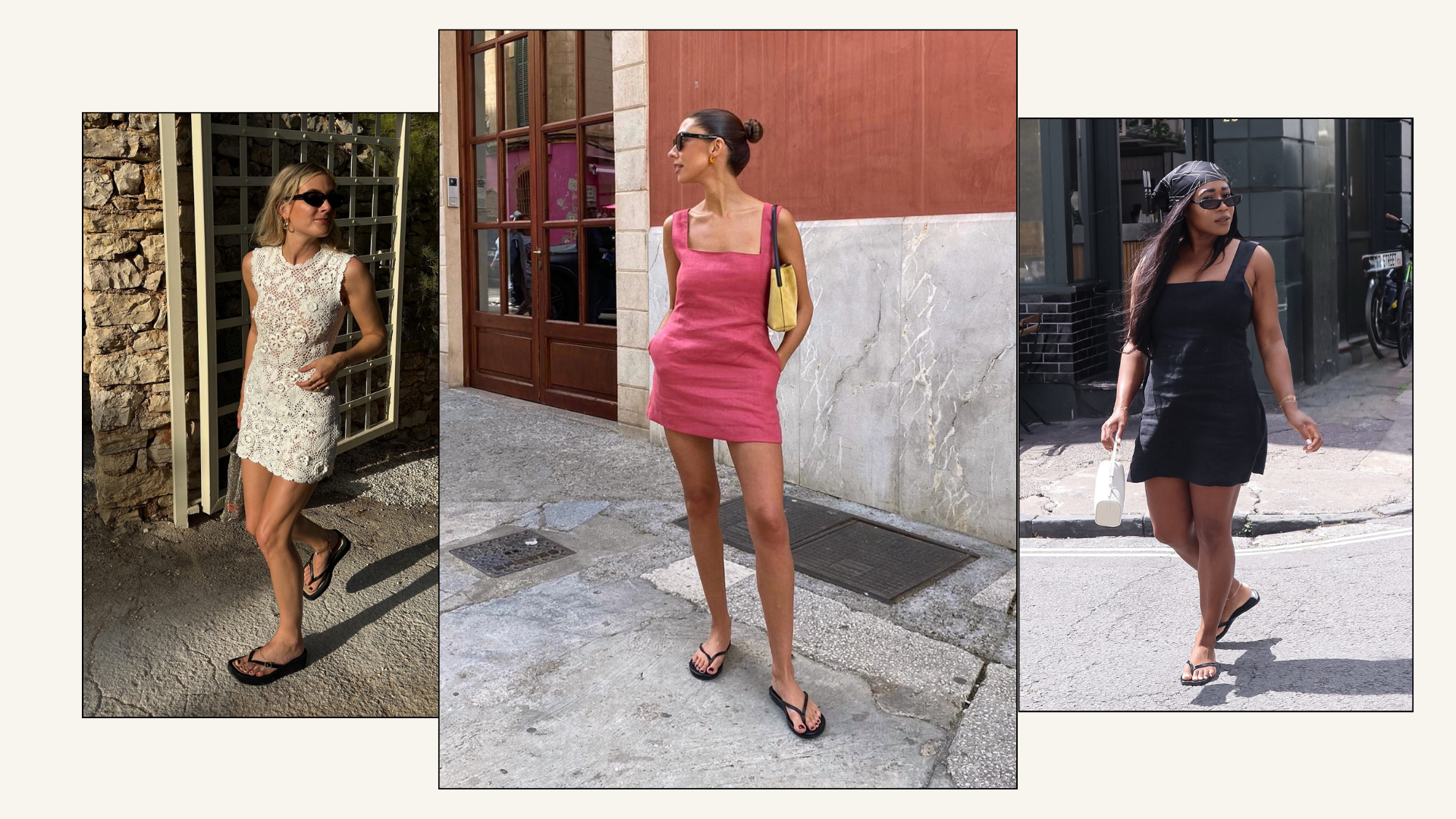 Mini dress and flip flops