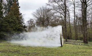 'weather of weather', the interactive piece releases a misty bank of fog with the breeze