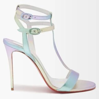 iridescent strappy sandals