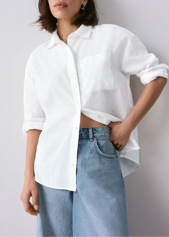 Image of white linen shirt 