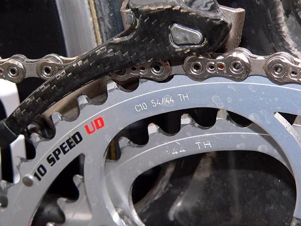 A pair of 54/44T chainrings