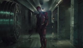 Suicide Squad The Flash taunts a criminal in a bank vault