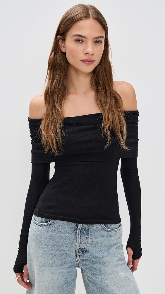 Enza Costa Cashmere Off-Shoulder Top