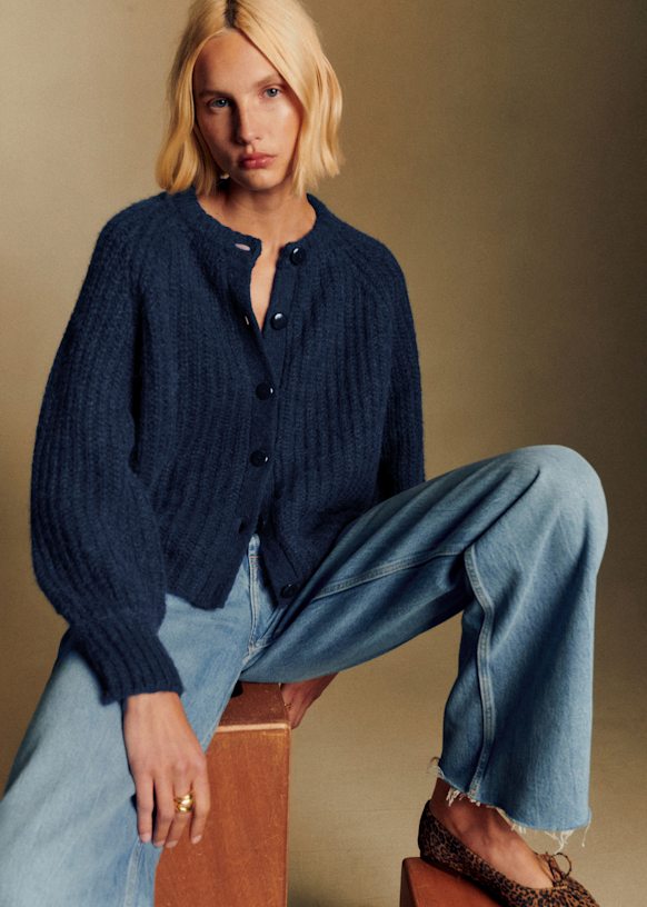 Emile Cardigan - Navy - Alpaca - S&amp;eacute;zane