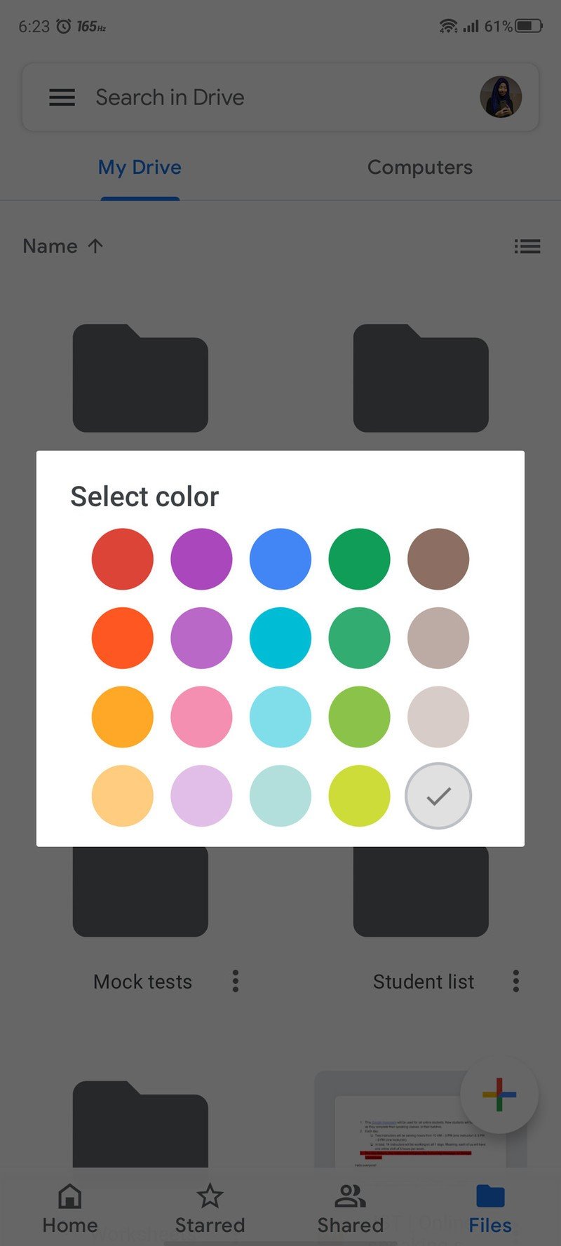 Google Drive Android Klasör Rengini Değiştir