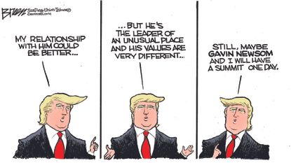 Political&nbsp;Cartoon&nbsp;U.S.&nbsp;Trump California Gov Gavin Newsom Nuclear Summit