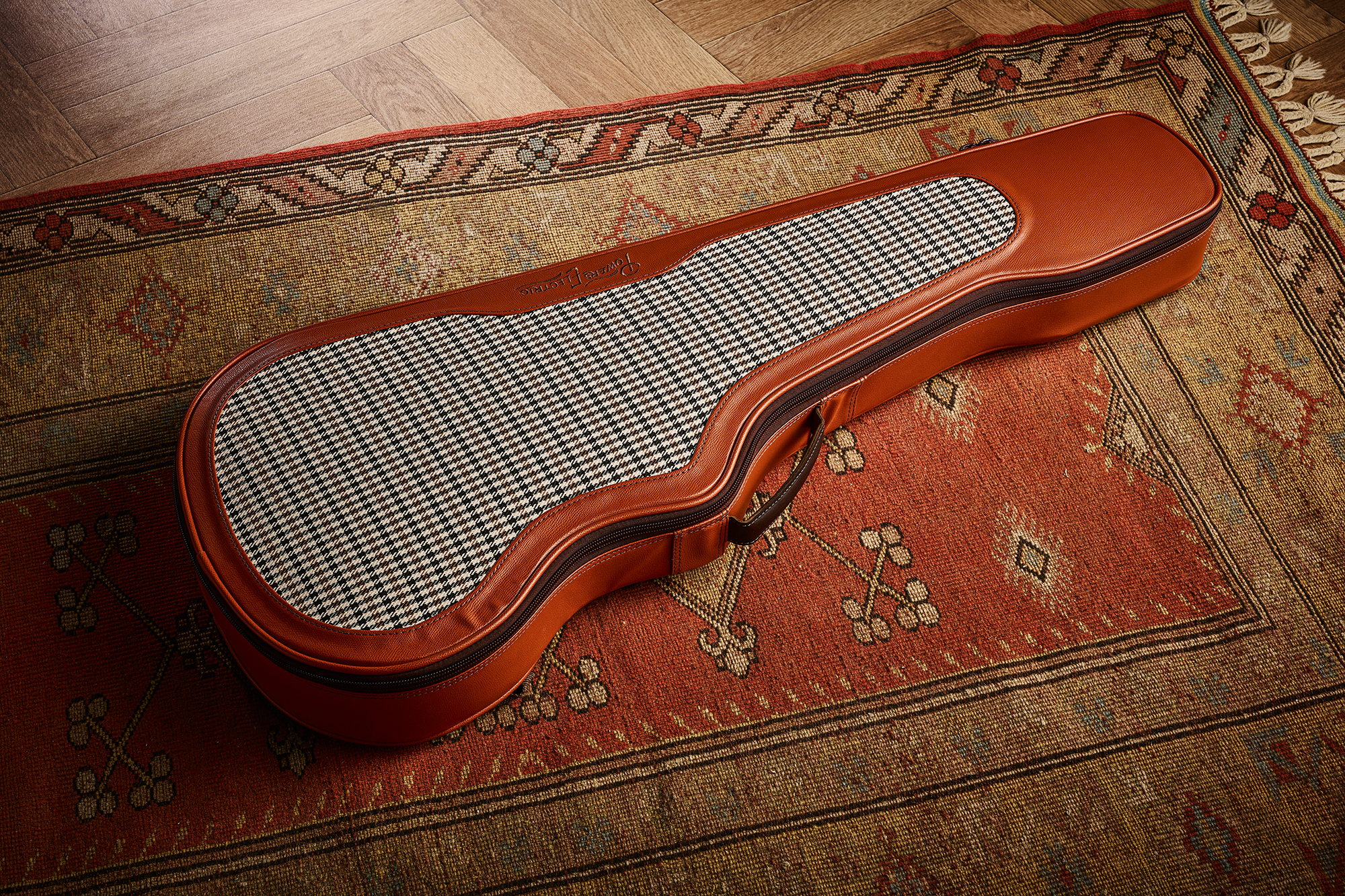 A photo showing a detail of the Powers Electric A-type electric guitar