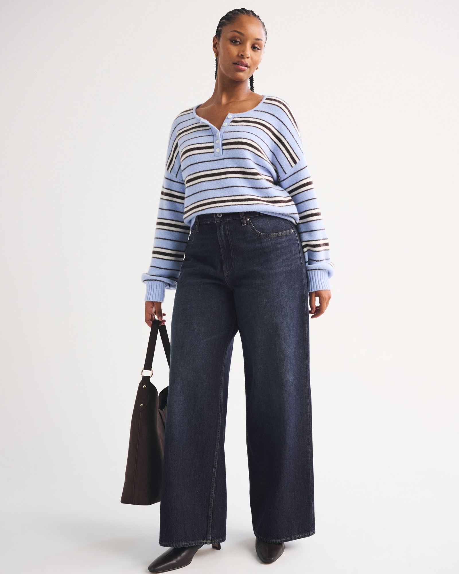 Abercrombie &amp;amp; Fitch, Curve Love High Rise Wide Leg Jean