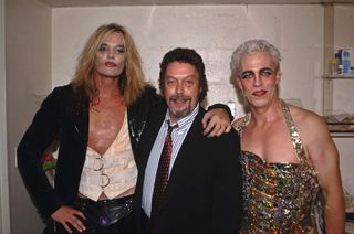 Sebastian Bach (who played Riff Raff) and original cast member Tim Curry (centre) at the Halloween performance of The Rocky Horror Show in New York in 2001