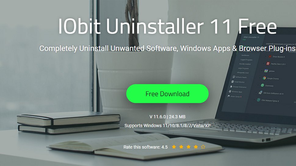 Website screenshot for IObit Uninstaller Free