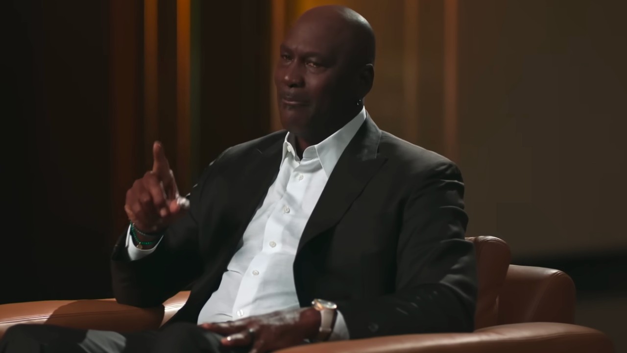 Michael Jordan makes a point on MJ: Insights into Excellence.
