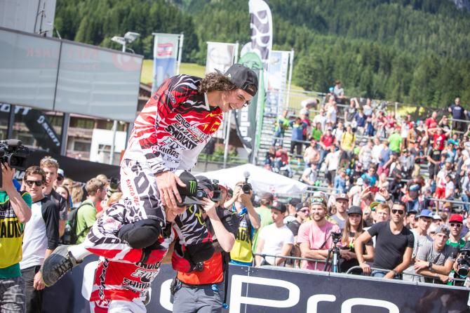 Josh Bryceland after winning his first World Cup