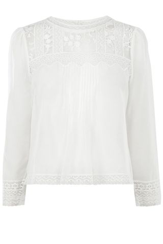 Karen Millen white victoriana style lace top