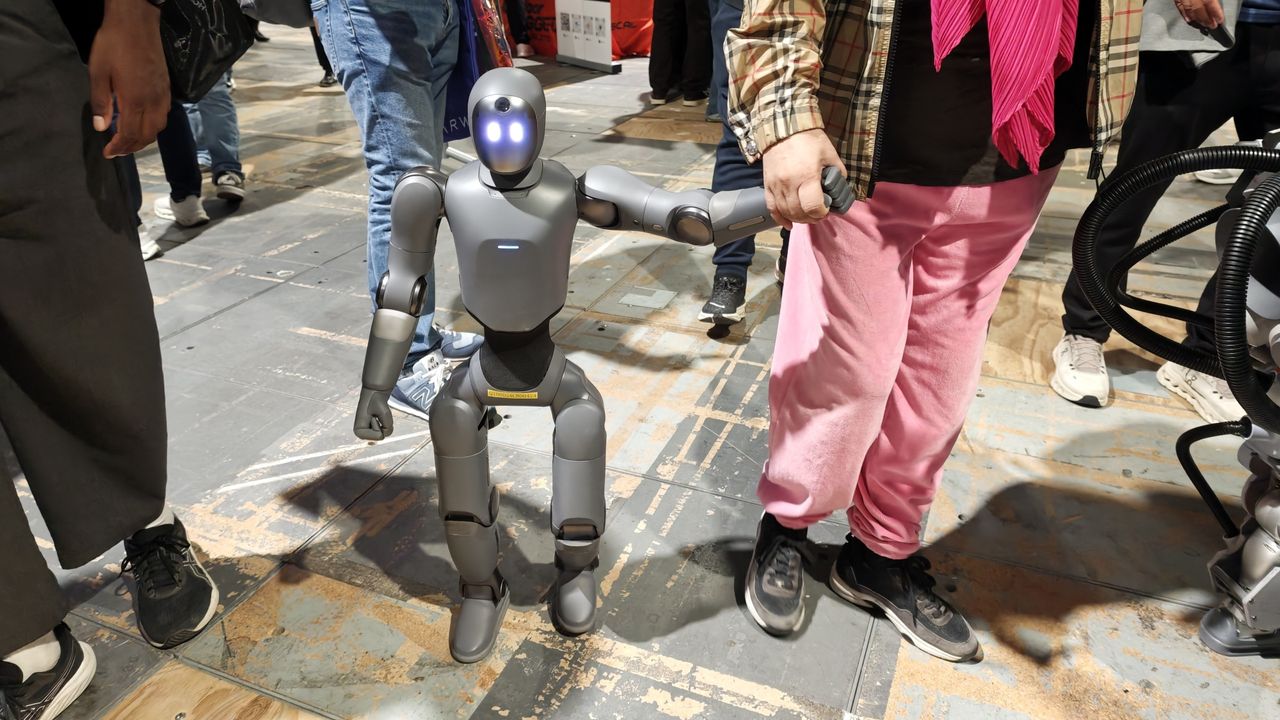 Walking and guiding a PrimeBot Q1 around by hand