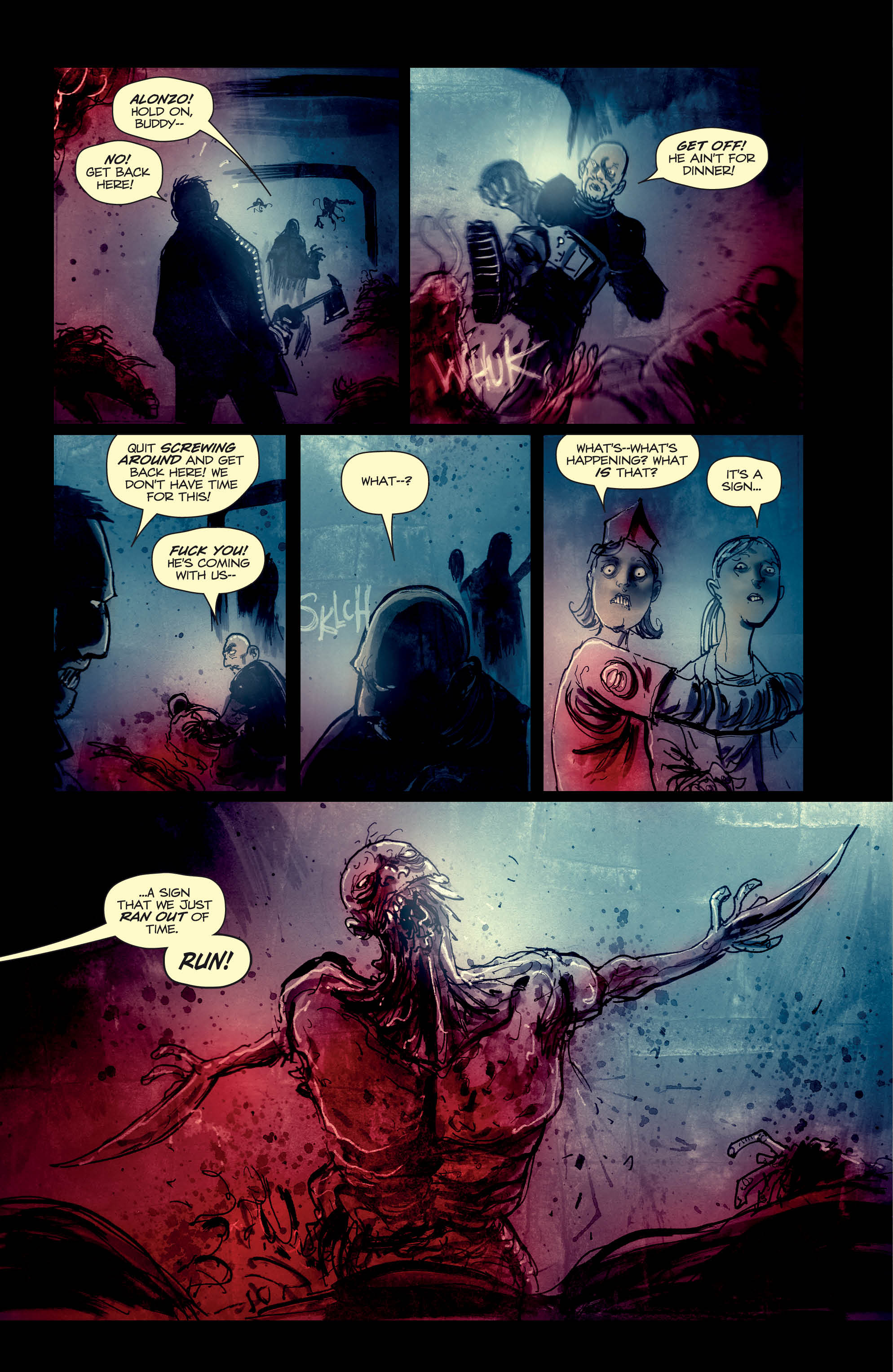 Interior pages for Dead Space by Antony Johnston and Ben Templesmith.