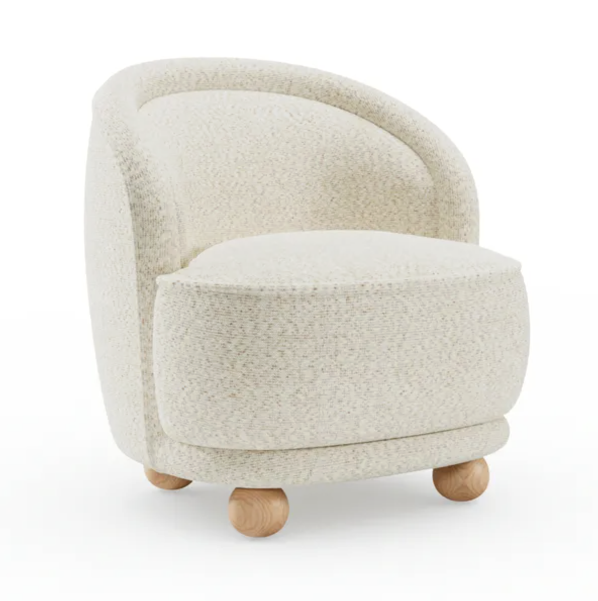 Dunelm, Amina Fleck Chenille Ball Foot Tub Chair