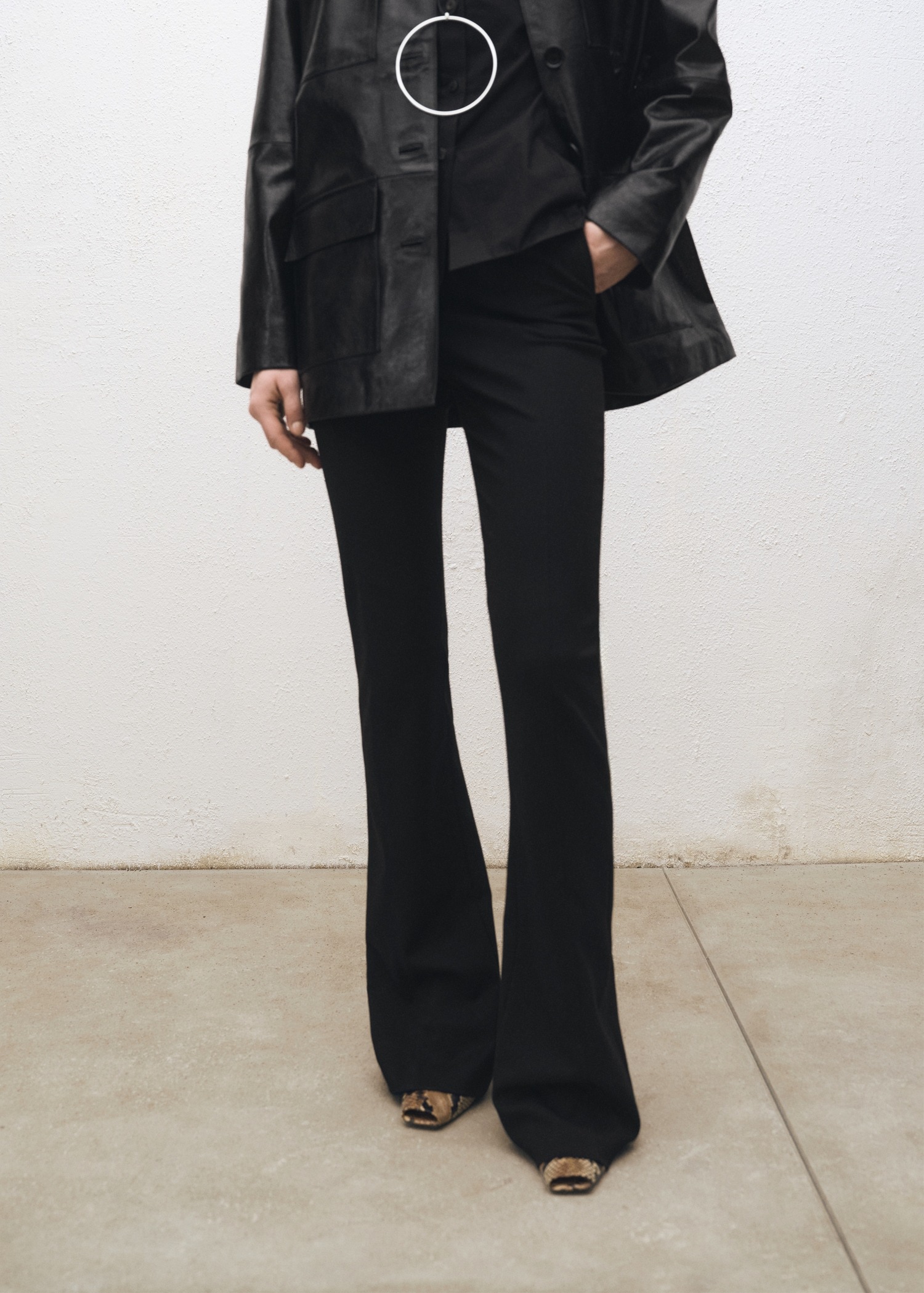 MANGO, Flared Suit Pants With Openings