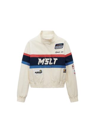 Cotton racing jacket with patches - Women