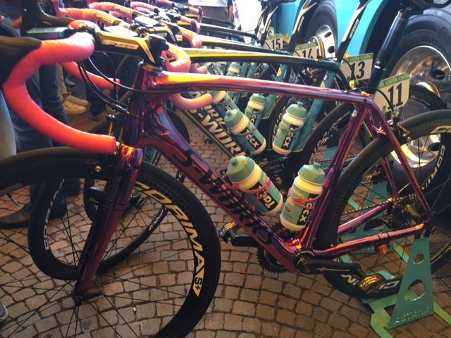 Vincenzo Nibali's celebratory pink bike for the final Giro d'Italia stage