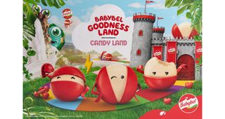 Babybel promotional poster for the new board game 'Babybel Goodness Land'