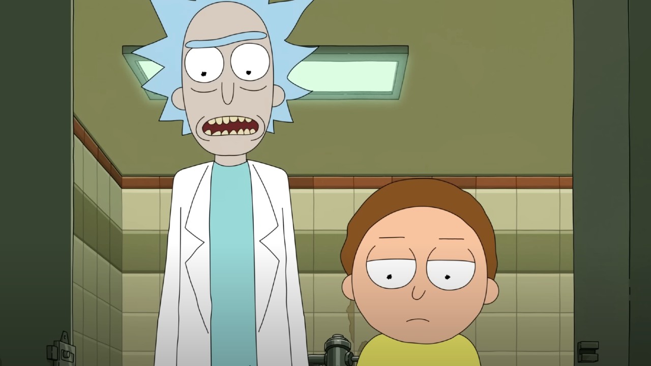 Rick and Morty staring into the hole