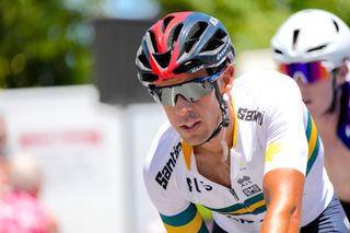 LOBETHAL, AUSTRALIA - JANUARY 27: Richie Porte of Australia and Team Garmin Australia crosses the finishing line during the 2nd Santos Festival Of Cycling 2022 - Men's Elite Stage 1 a 114,2km stage from Stirling to Lobethal / #TourDownUnder / on January 27, 2022 in Lobethal, Australia. (Photo by Daniel Kalisz/Getty Images)