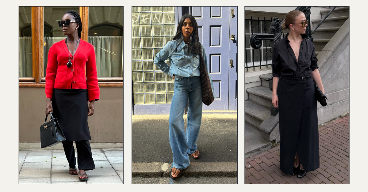 Influencers Dina Hansen, Monikh and Chrystelle Eriksberger wearing late summer outfits. 